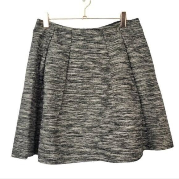 Madewell | Countdown Pleated A line Skirt Tweed Gray - Picture 2 of 8